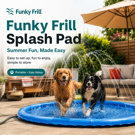 Funky Frill SplashPad – Cooling Sprinkler Mat for Dogs