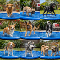 Funky Frill SplashPad – Cooling Sprinkler Mat for Dogs